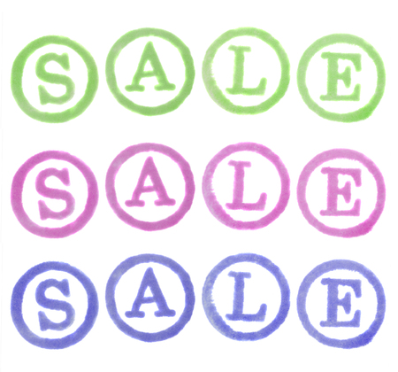 stamp with sale word isolated on whiteの写真素材