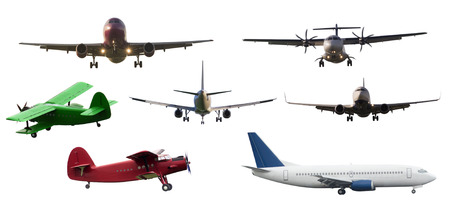 airplane set isolated on whiteの写真素材