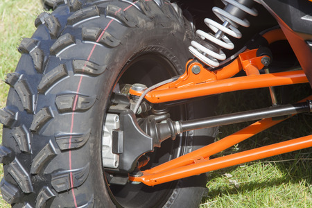 vehicle suspension in detail, closeup
