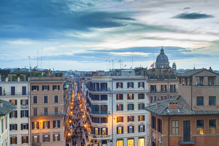 Cityscape of Rome at dusk. Italyの写真素材