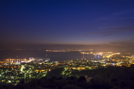 Sea resort of Roses, Costa Brava, Spain. Night sceneの写真素材