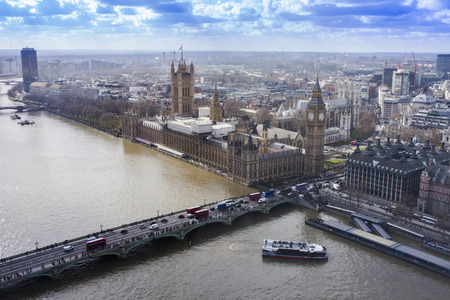 Big Ben in London city. Aerial viewのeditorial素材