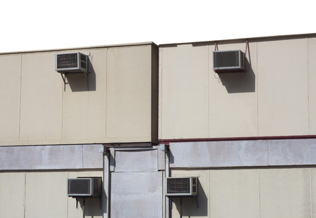 air conditioning equipments on exterior building isolated