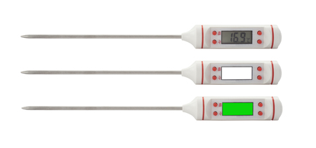 set of digital thermometer for snow or soil temperature. weather instrument
