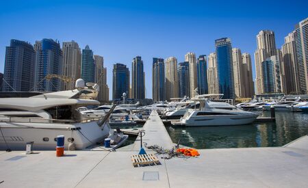 DUBAI, UAE - SEPTEMBER 30 2018:  view of Dubai Marina city, United Arab Emiratesのeditorial素材