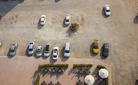 DUBAI, UAE - SEPTEMBER 24 2018: car parking in the back of City Premiere Hotel in Dubai, UAE.