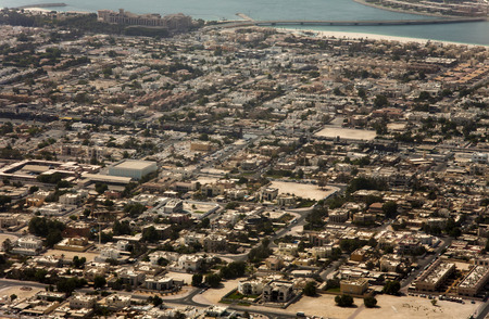Old Dubai cityscape, aerial view. UAEの写真素材