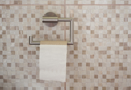 empty roll of toilet paper in the bathroom. the end conceptの写真素材