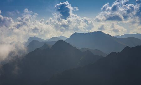Moldoveanu peak or summit, 2544m. the highest in Romania. Fagaras mountainsの写真素材