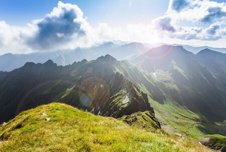 light in the mountain landscapeの写真素材