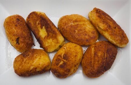 romanian cheese donuts on plate. traditional foodの写真素材