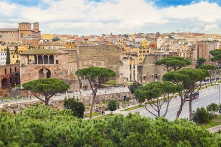 cityscape of Rome city and old ruins. Italyの写真素材