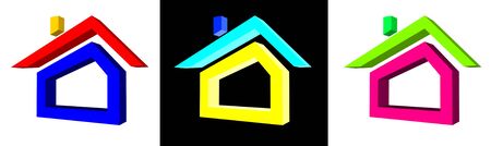 illustration of house symbols for real estate companyの写真素材