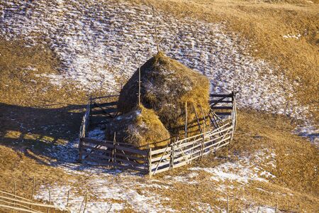 stack of hay in Romania, countryside