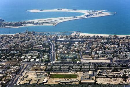 sea view in Dubai city, aerial scene