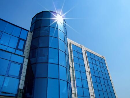modern office building in the sun light