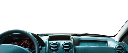 car interior with white background as windshieldの写真素材