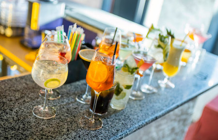 cocktail drinks at the barの写真素材