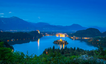 lake Bled in Slovenia, Europe landscapeの写真素材