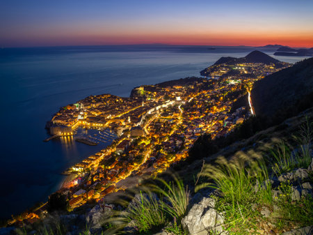 Dubrovnik city in Croatia. sunset sceneの写真素材