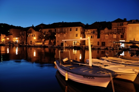Night harbourの写真素材