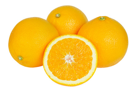 Fresh tasty orange isolated on white backgroundの写真素材