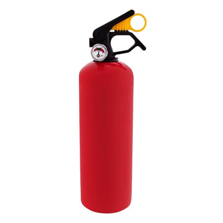 Small fire extinguisher isolated on white backgroundの写真素材