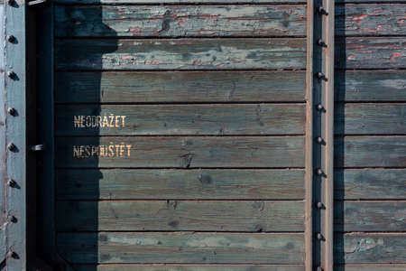 Close up of an old rusty bus, vintage backgroundの写真素材