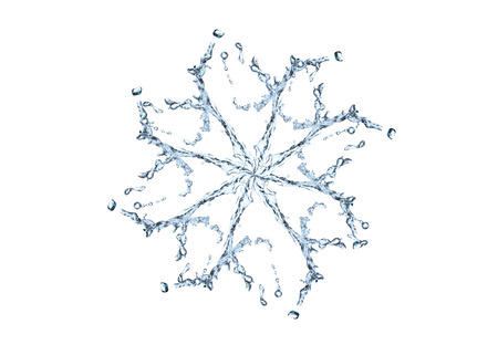 water splash with ripple from top view isolated on whiteの写真素材
