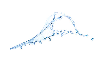 blue water splash isolated on white background whiteの写真素材