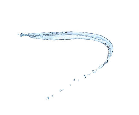 blue water splash isolated on white background whiteの写真素材