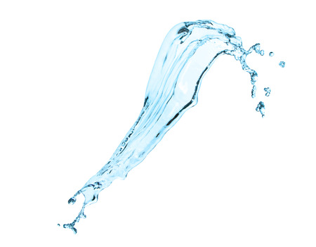 blue water splash isolated on white background whiteの写真素材
