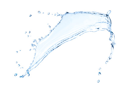 blue water splash isolated on white background whiteの写真素材