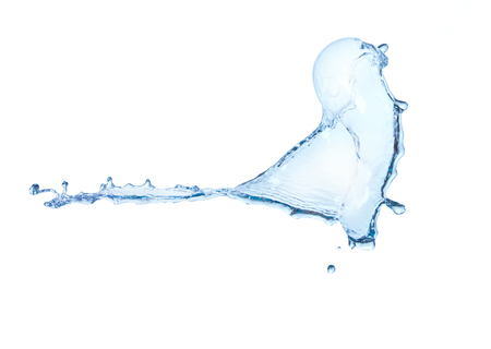 blue water splash isolated on white background whiteの写真素材