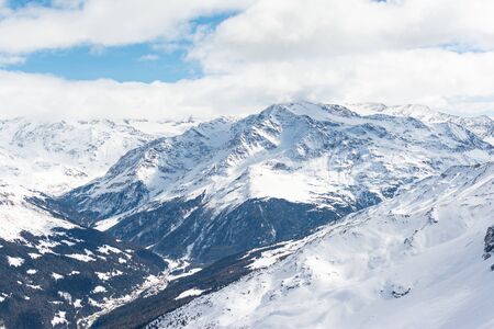 Snowy Mountain Background in Italy on a Sunny Day