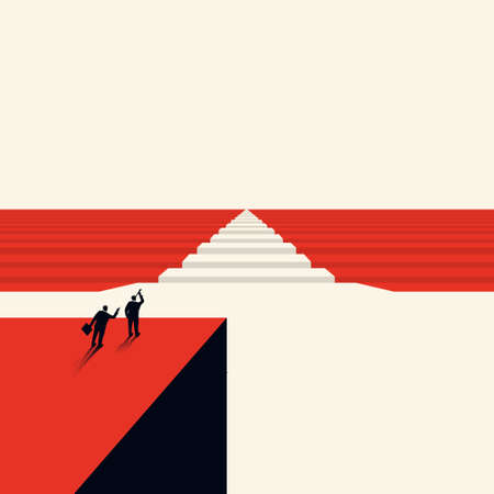 concept of business ideas, businessman looking into the distance, minimalistic style. Vector illustrationのイラスト素材