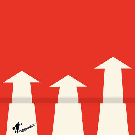 the concept of business. Pointing arrow. Place to record. The style of minimalism. Symbol of career growth. The style of minimalism. Vector illustration.のイラスト素材