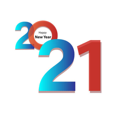 Happy new year 2021 design template. Design for calendar, greeting cards or print.の写真素材