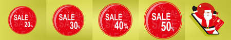 Set of new years discounts. Christmas gift. Vector graphics.の写真素材