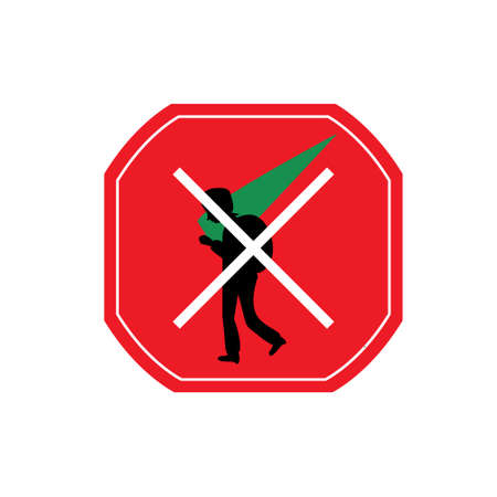 A sign that prohibits fishing for Christmas trees. Vector.のイラスト素材