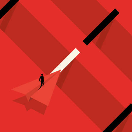 Vector concept of business opportunity, path choice or obstacle. Ideas for Businessmen. Strategy of action and future career success.minimalist design, Vectorのイラスト素材