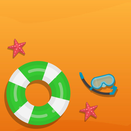 inflatable circle circle on sand landscape. Vector.のイラスト素材