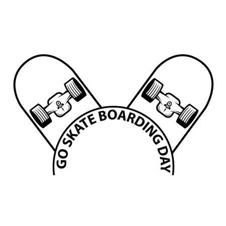 International Skateboarding Day. Icon isolated on white background. Vector graphics.のイラスト素材