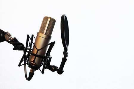 microphone on a white background. Recording studioの写真素材
