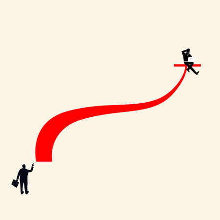 search for a way to solve a problem, help, minimalist style business concept, symbol of opportunity, leadership. Vectorのイラスト素材