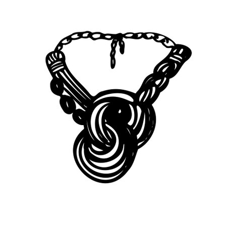 hand-drawn necklace. Children's drawing. The image is isolated on a white background. vector graphicsのイラスト素材