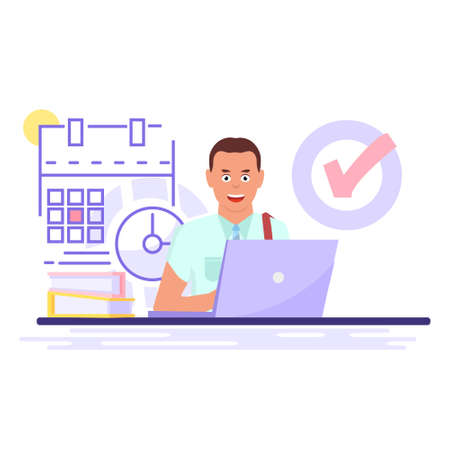 The man is doing well. Business concept. Vector illustrationのイラスト素材