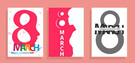 A set of greeting cards from March 8. World Womens Dayのイラスト素材