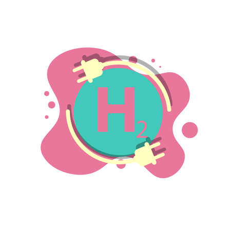 Vector banne concept of hydrogen car fuel. H2 station sign. The hydrogen fuel cell vehicle is environmentally friendly with zero emissionsのイラスト素材