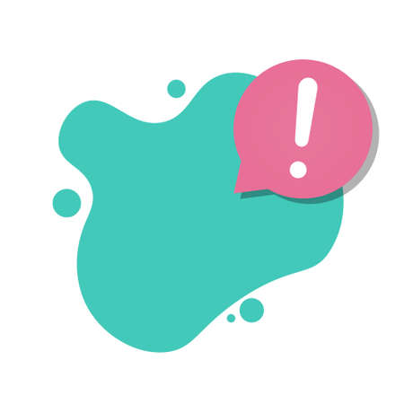 Warning message bubble with exclamation mark, danger information idea, money information comment. Vector.のイラスト素材